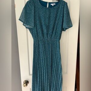 Baltic Born Teal and Floral Pleated Dress